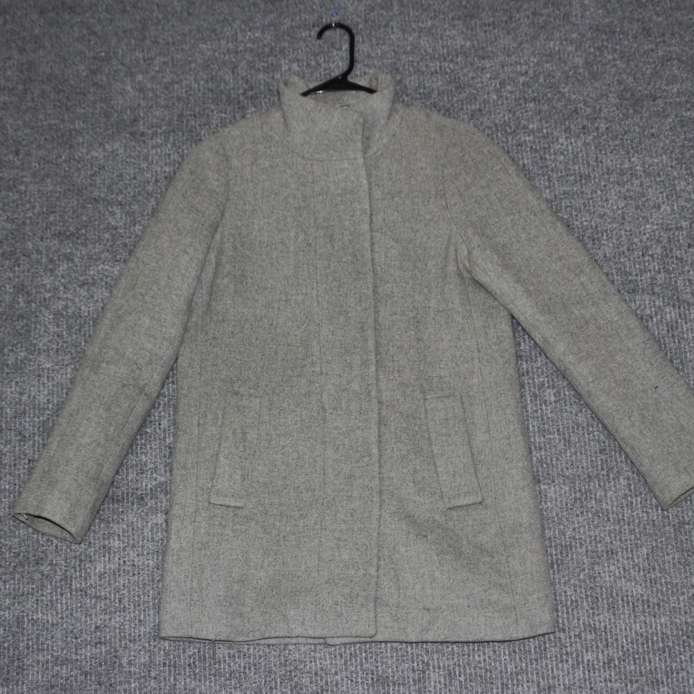 J. Crew Gray Wool Blend Zip Front Stand Collar Coat Women's Size‎ 2
